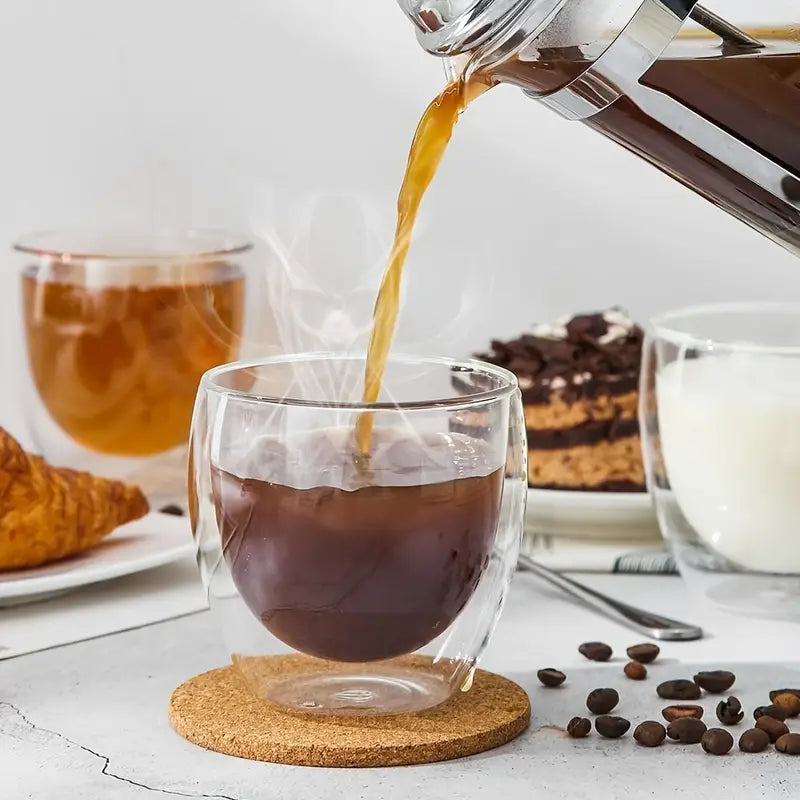 Tazas de Café de Vidrio de Doble Pared para un Café Perfecto